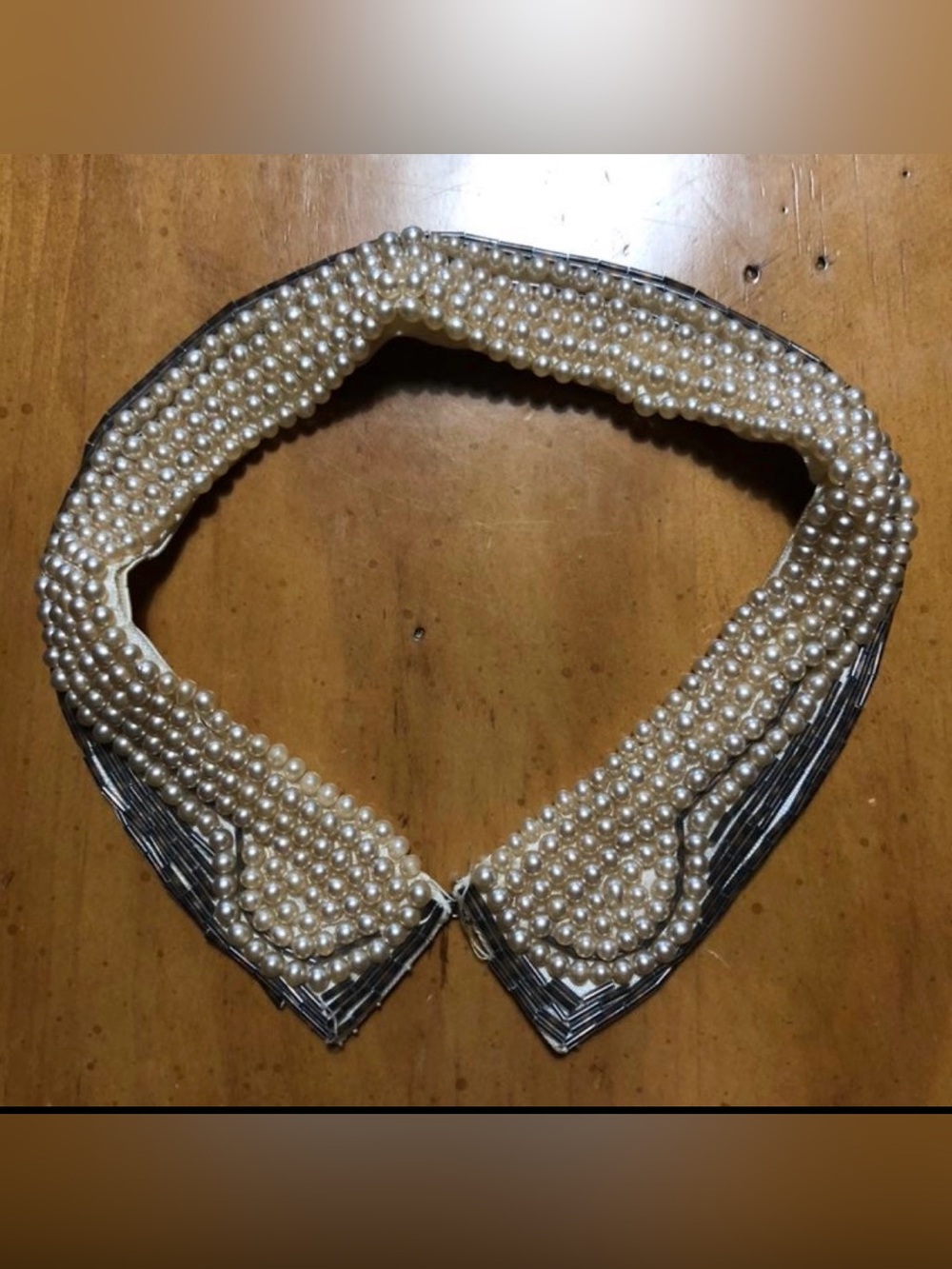 VINTAGE 1950's Pearl and Bugle Beads Collar